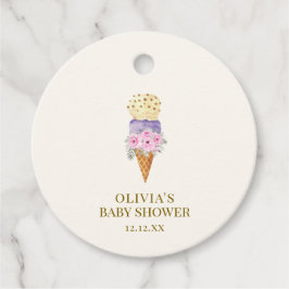 Minimal kleine Blume Scoop Ice Cream Baby Dusche Geschenkanhänger