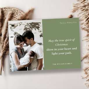 Minimal kühl 1 Foto Dusky Grünen Weihnachtsgeist Feiertagskarte