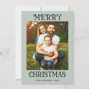 Minimal kühne Weihnachtsfamilien Fotos Weihnachtsk Feiertagskarte