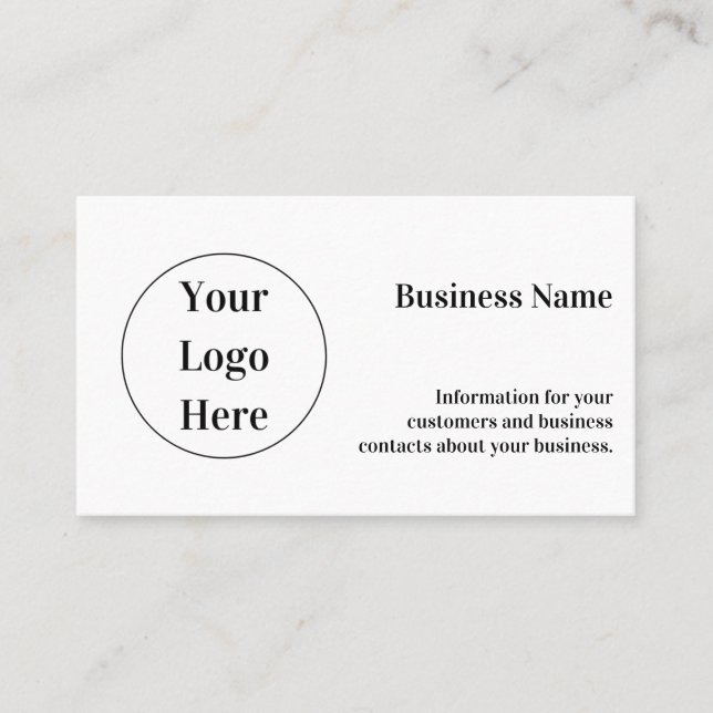 Minimal kundenspezifisch moderne Schwarz und Weiß Visitenkarte (Vorderseite)
