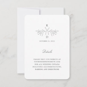 Minimal Laurel Wedding Details Eintrittskarte K310 RSVP Karte