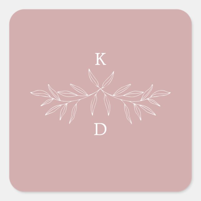 Minimal Laurel Wedding Einladung Siegel Sticker (Vorderseite)
