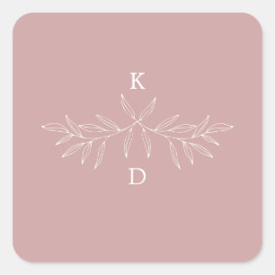 Minimal Laurel Wedding Einladung Siegel Sticker