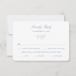 Minimal Laurel Wedding RSVP Response Card K310 Karte