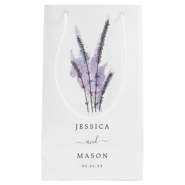 Minimal Lavender Hotel Wedding Geschenktasche Kleine Geschenktüte (Vorderseite)