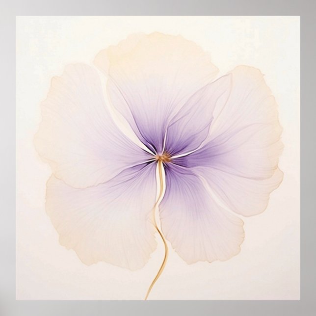 Minimal Lavender Orchid Watercolor Flower Poster (Vorne)