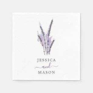 Minimal Lavender Wedding Cocktail Napkin Serviette