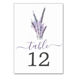 Minimal Lavender Wedding Tischnummern