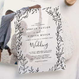 Minimal Leaf Moderne Natur Elegant Boho Hochzeit