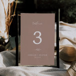 Minimal Leaf | Neutral Wedding Table Number Tischnummer<br><div class="desc">This minimal leaf neutral wedding table number is perfect for a boho wedding. The design features a simple greenery leaf silhouette in an earthy natural tone with minimalist desert bohemian style. The card prints on the front and back (double-sided). Items are printed exactly as they appear on your screen when...</div>