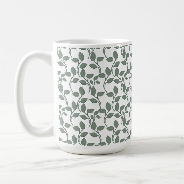 Minimal Leaf Seamless Pattern | Elegant Botanical  Kaffeetasse (Links)