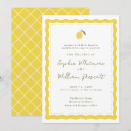Minimal Lemon Amalfi Coast Wedding Invitation Einladung