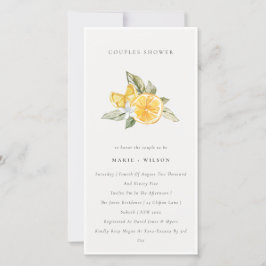 Minimal Lemon Boho Botanische Paare Dusche einlade Dankeskarte