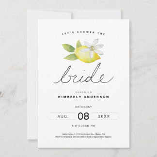Minimal Lemon Bridal Dusche Einladung