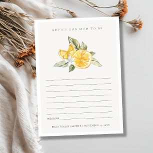 Minimal Lemon Fauna Beratung für Mama Baby Dusche Begleitkarte