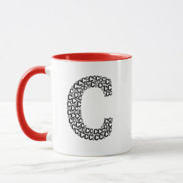 Minimal Letter C Typography Mug Tasse