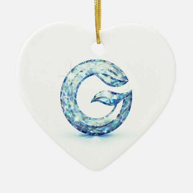Minimal Letter G Button | Modern Initial Badge  Keramik Ornament (Vorne)