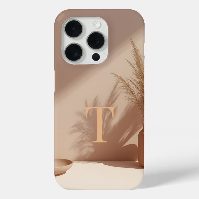 Minimal Letter T Phone Case – Calm Aesthetic Abstr (Rückseite)