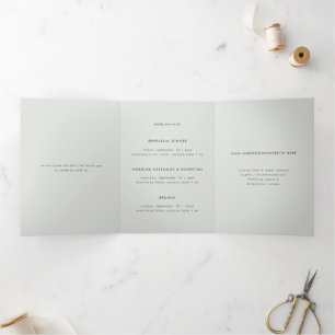 Minimal Light Gray Multi-Event Hochzeit Einladung