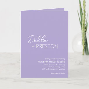 Minimal Lilac QR Code Moderne Hochzeit Einladung