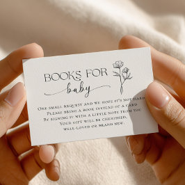 Minimal Line Art Baby Shower Books for Baby Begleitkarte
