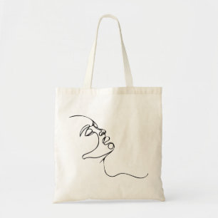 Minimal Line Art Face Tragetasche