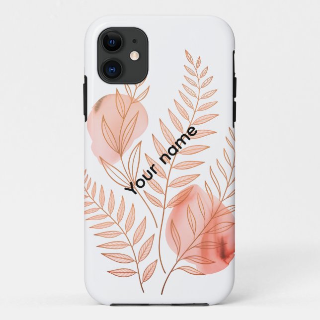 Minimal Line-Art Floral Watercolor Case (Rückseite)