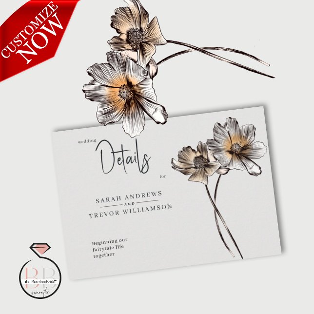 Minimal Line Kunst, Dichtung und Musik Begleitkarte (Easy to customize)