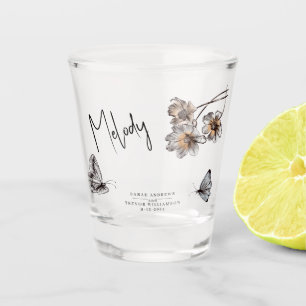 Minimal Line Kunst, Dichtung und Musik Schnapsglas