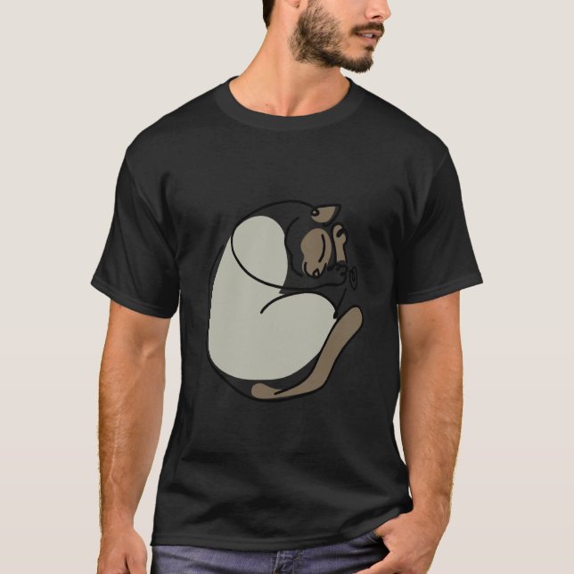 Minimal Line Siamkatze T-Shirt (Vorderseite)