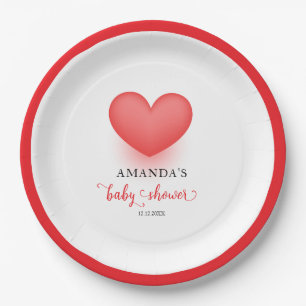 Minimal Little Sweetheart Valentine Baby Dusche Pappteller
