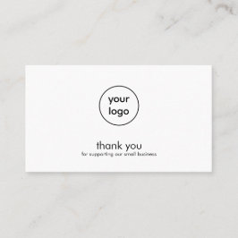 Minimal Logo Thank You Card Small Business Visitenkarte