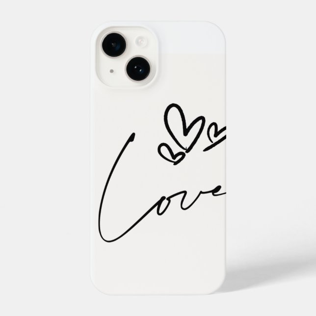 Minimal Love Line Art Heart iPhone Case Hülle (Rückseite)