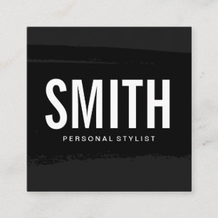 Minimal Lux Führungskraft Schwarz gebürstet Quadratische Visitenkarte