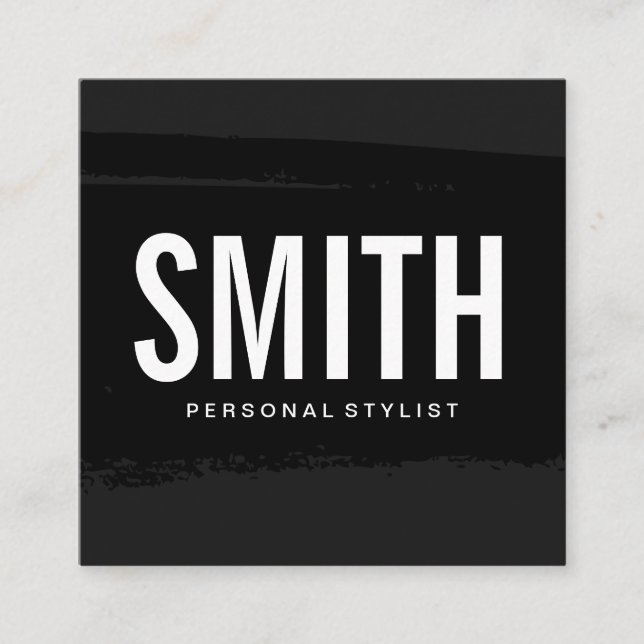 Minimal Lux Führungskraft Schwarz gebürstet Quadratische Visitenkarte (Vorderseite)