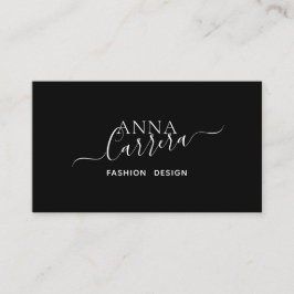 Minimal Luxury Boutique Schwarz-weiße Kalligraphie Visitenkarte