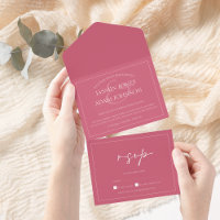 Minimal Magenta Pink Script Hochzeit