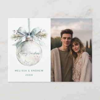 Minimal Merry Christmas Ornament Feiertagspostkarte