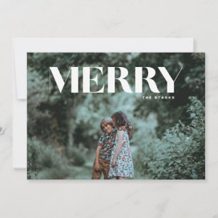 Minimal Merry Full Foto Weihnachtskarte Feiertagskarte