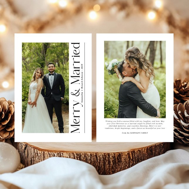 Minimal Merry & Verheiratet Weihnachten Foto Neu (Von Creator hochgeladen)