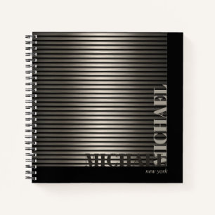 Minimal Metal Stripe Bronze ID792 Notizbuch