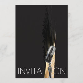 Minimal Microphone Konzertfestival Party Glam Einladung