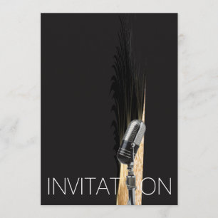 Minimal Microphone Konzertfestival Party Glam Einladung