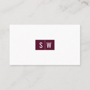 Minimal minimale Logos Modernes schlankes Burgund Visitenkarte