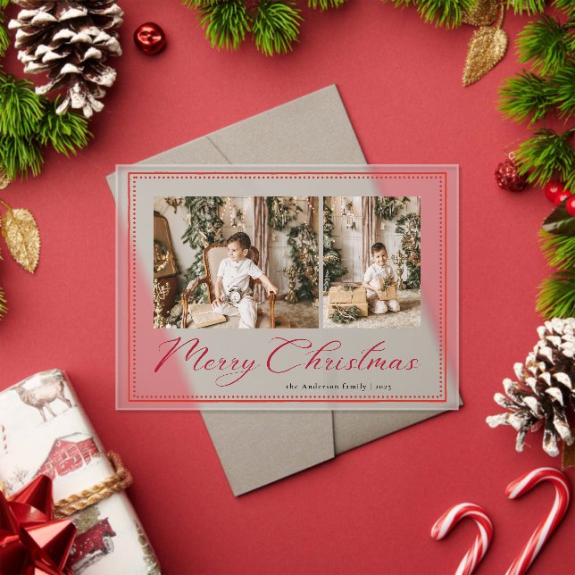 Minimal Minimalist Script  Photo Christmas Card Acryleinladungen (Insitu (Feiertag))