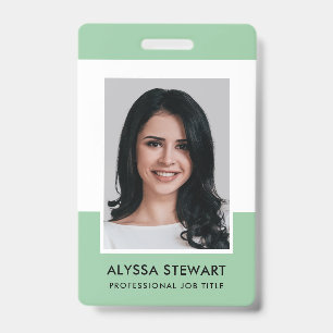Minimal Minze Green Moderne Foto Mitarbeiter Mitar Ausweis