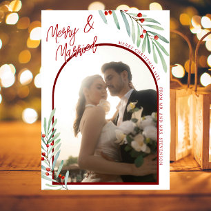 Minimal Mistletoe Newlyweds Arch Foto Weihnachten