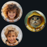 Minimal Modern 3 Foto - Retro Text - Personalisier Etiketten<br><div class="desc">Ein einfaches, minimales Foto mit Text am Rand. Das ist ein großartiges Geschenk für ein Familienmitglied wie Oma. Fügen Sie Ihre 3 Fotos - funktioniert am besten mit einem quadratisch zugeschnittenen Foto oder ein Foto mit dem Thema in der Mitte. Das Design beinhaltet einen Farbverlauf, der unter dem Text dunkler...</div>