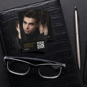 Minimal Modern Actor's Signature-Headshot Visitenkarte