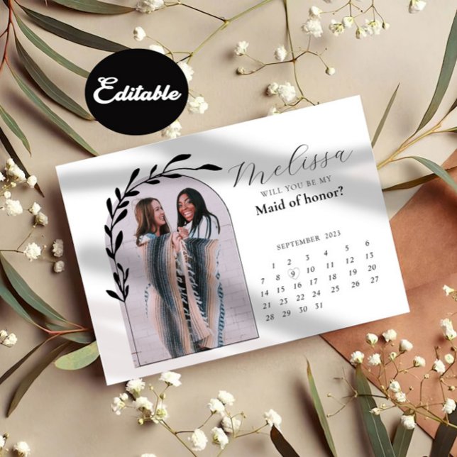 Minimal Modern Arch Bridesmaid Vorschlag Card Einladung (Von Creator hochgeladen)